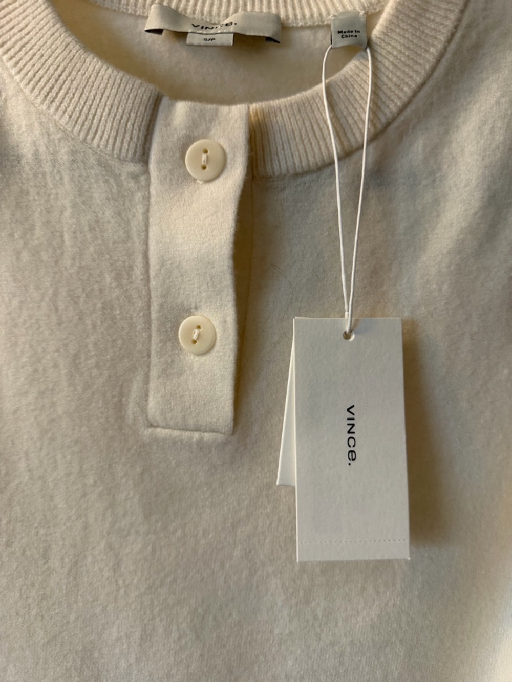 Vince Ivory Sleeveless Henley Knit Tank - Picture 5 of 6